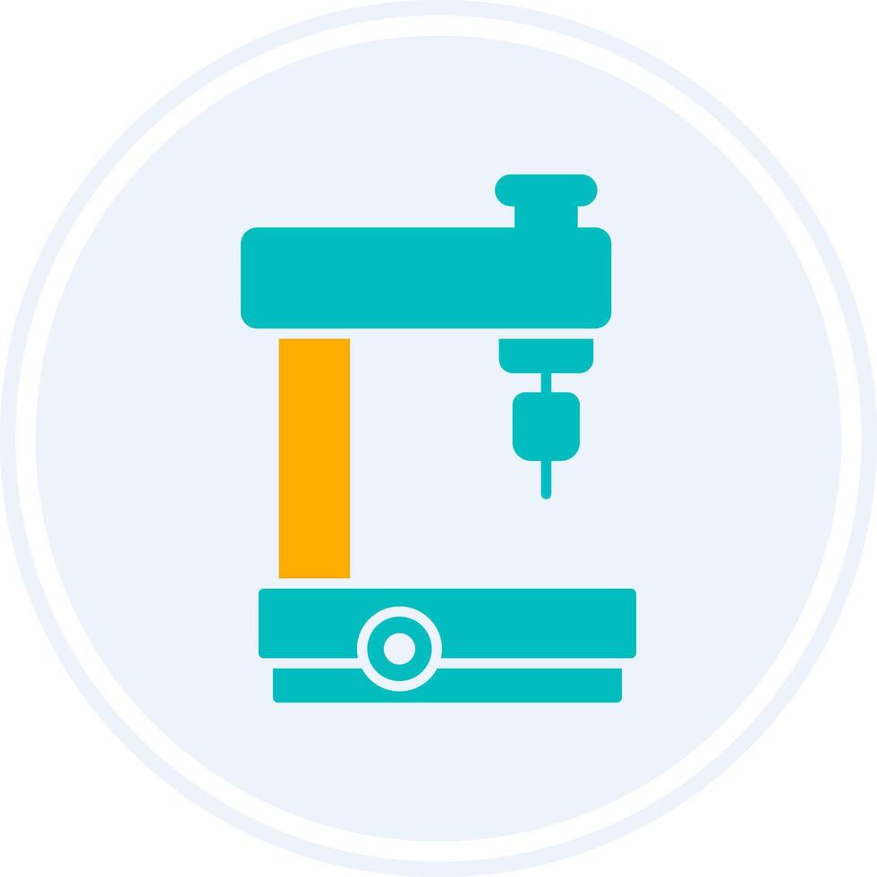 Milling Machine Glyph Two Colour Circle Icon vector