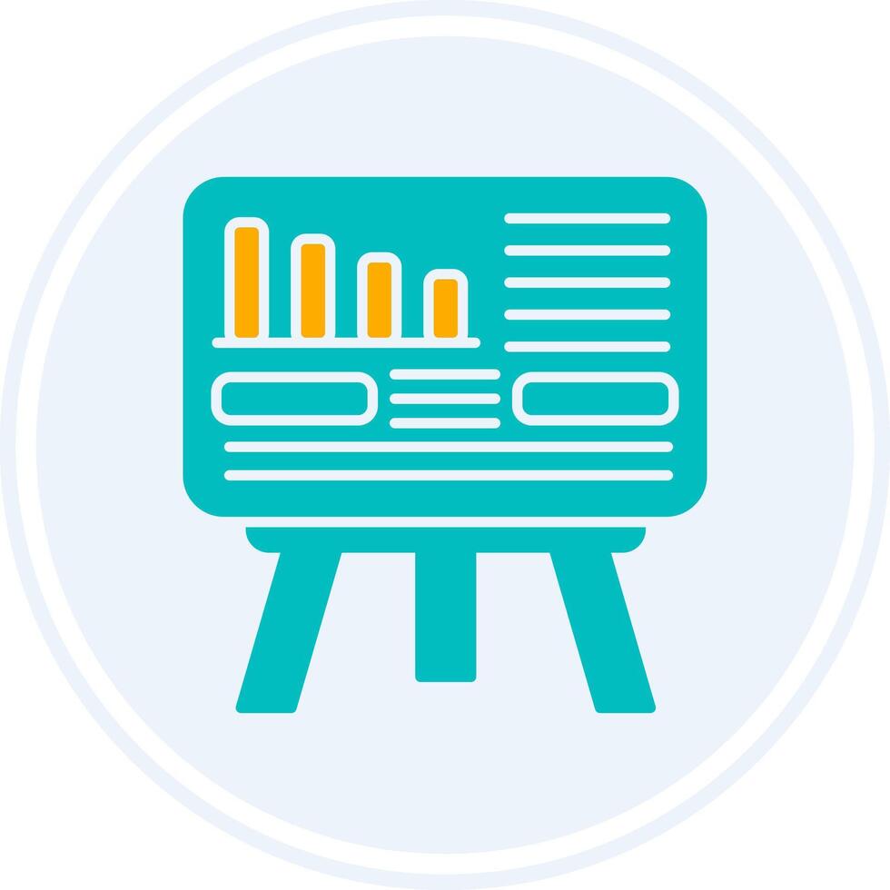 Presentation Glyph Two Colour Circle Icon vector