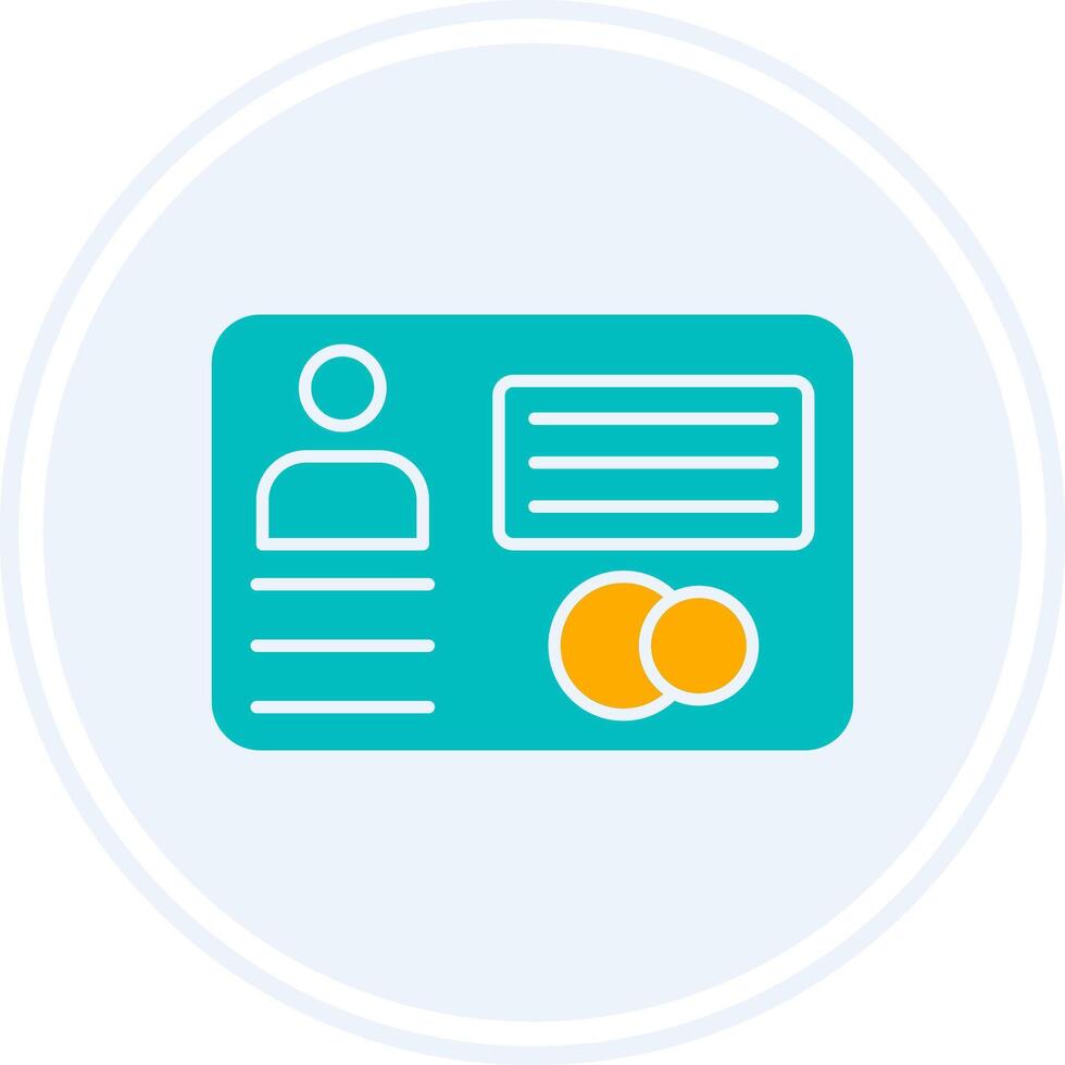 Business Card Glyph Two Colour Circle Icon vector