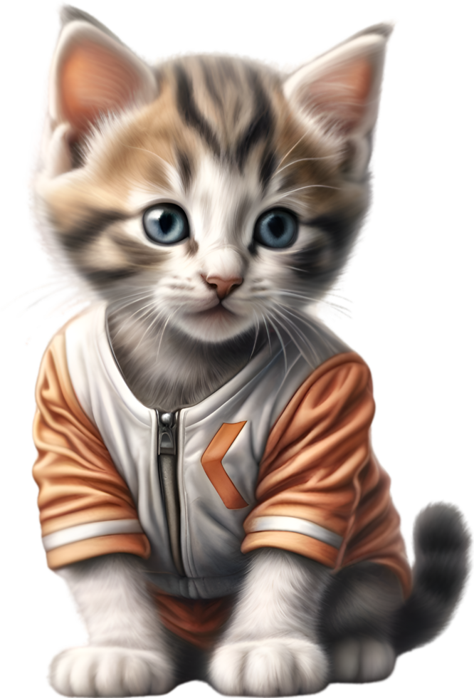 AI generated A cute kitten in soccer uniform png