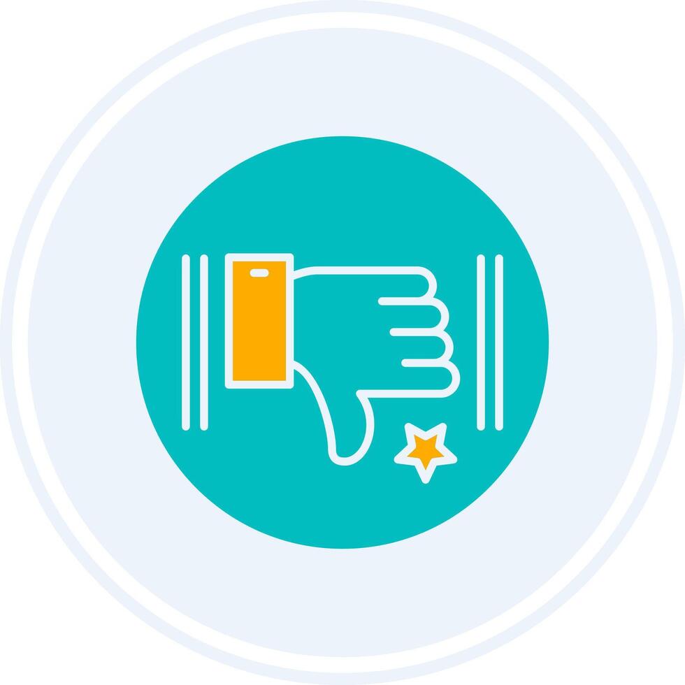 Dislike Glyph Two Colour Circle Icon vector