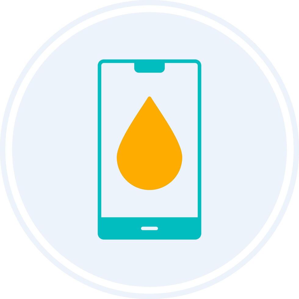 Water Drop Glyph Two Colour Circle Icon vector