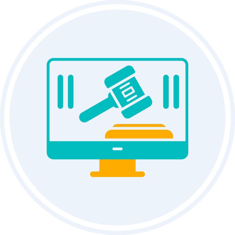Auction Glyph Two Colour Circle Icon vector