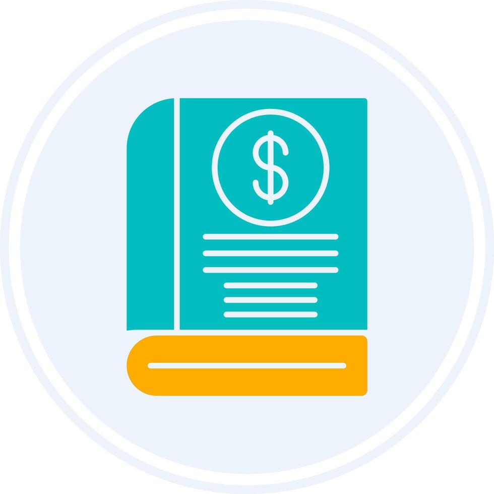 Book Glyph Two Colour Circle Icon vector