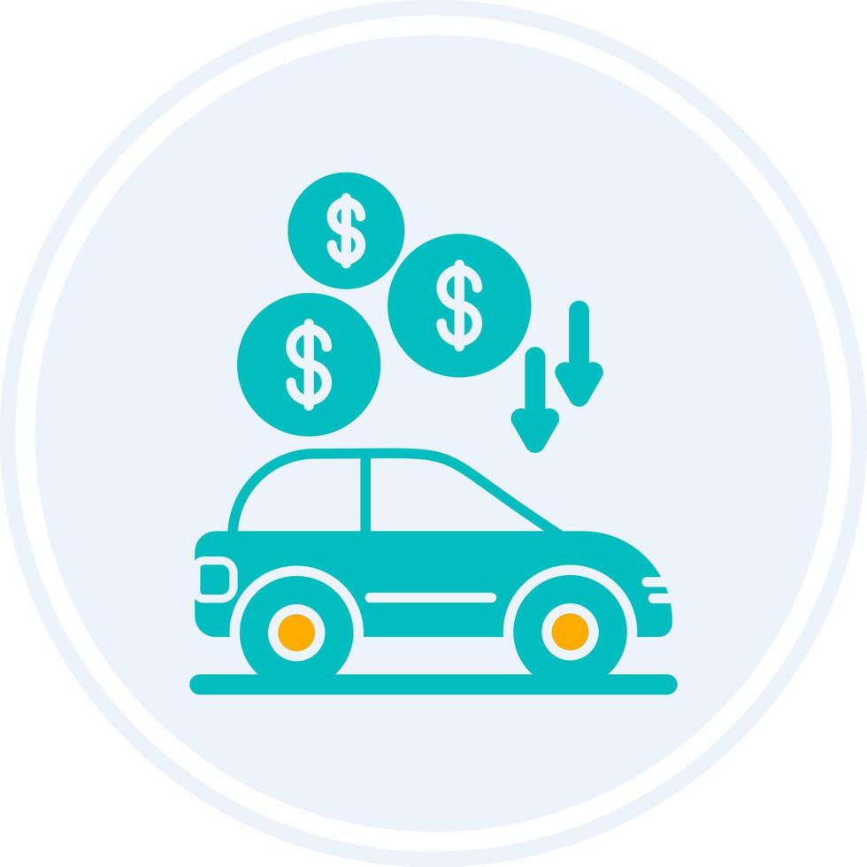 Car Glyph Two Colour Circle Icon vector