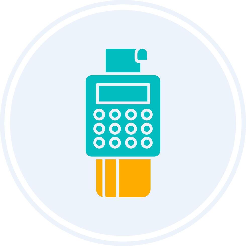 Bank Terminal Glyph Two Colour Circle Icon vector