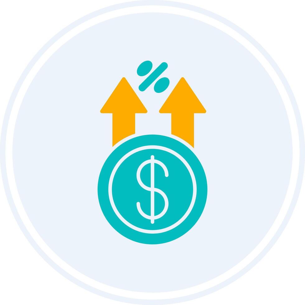 Profit Glyph Two Colour Circle Icon vector