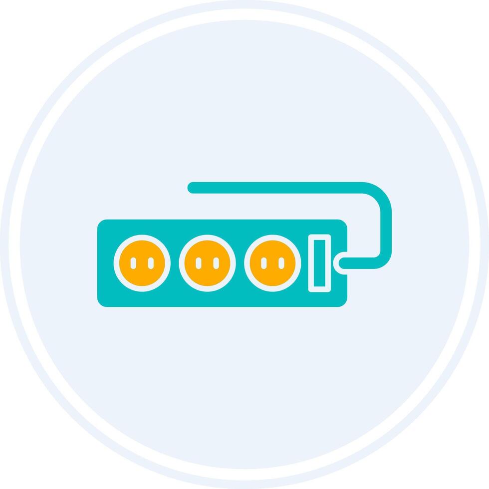 Power Strip Glyph Two Colour Circle Icon vector