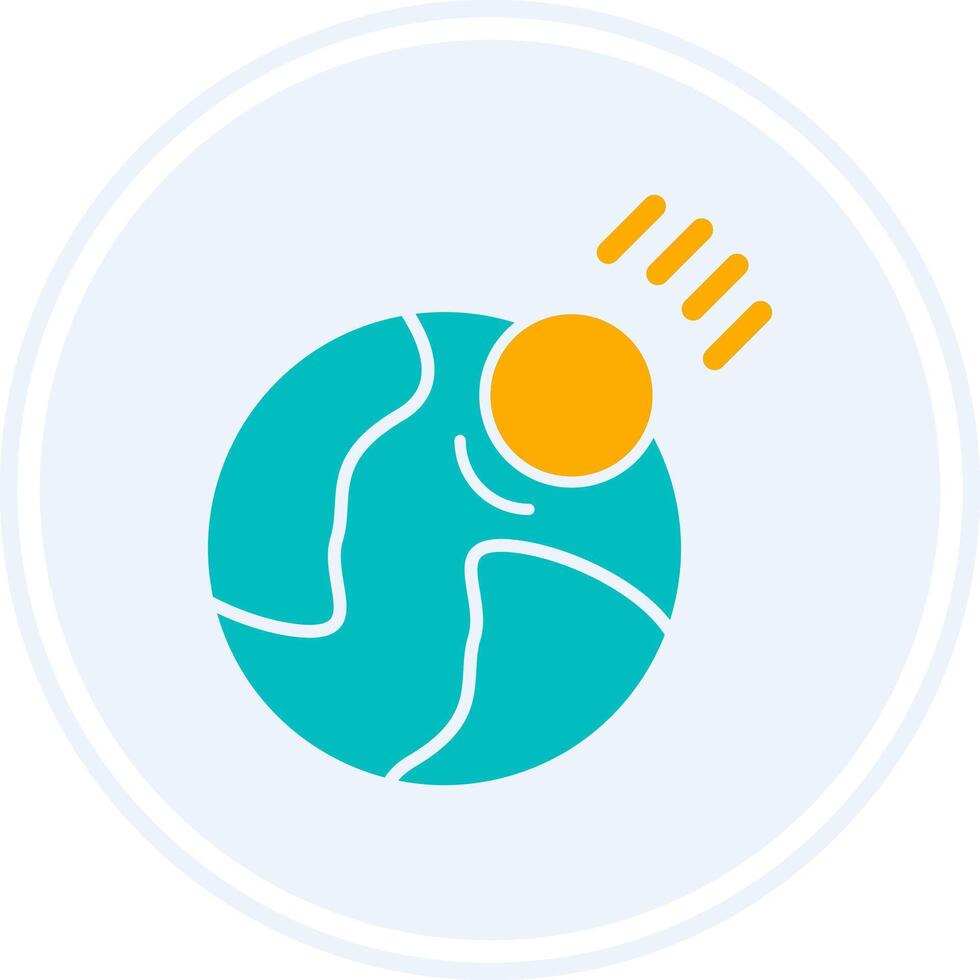 Meteor Glyph Two Colour Circle Icon vector