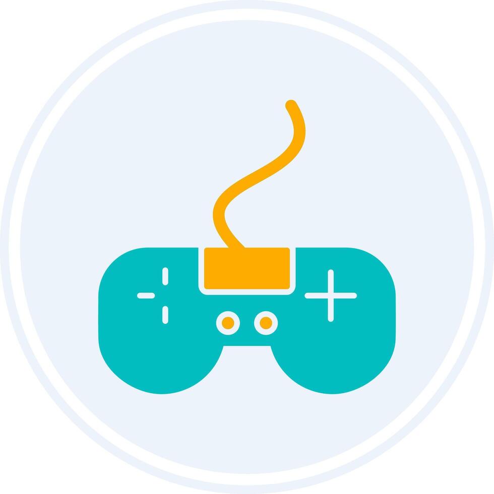 Videogame Glyph Two Colour Circle Icon vector