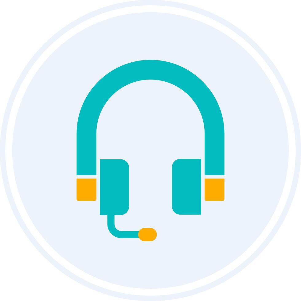 Headphones Glyph Two Colour Circle Icon vector