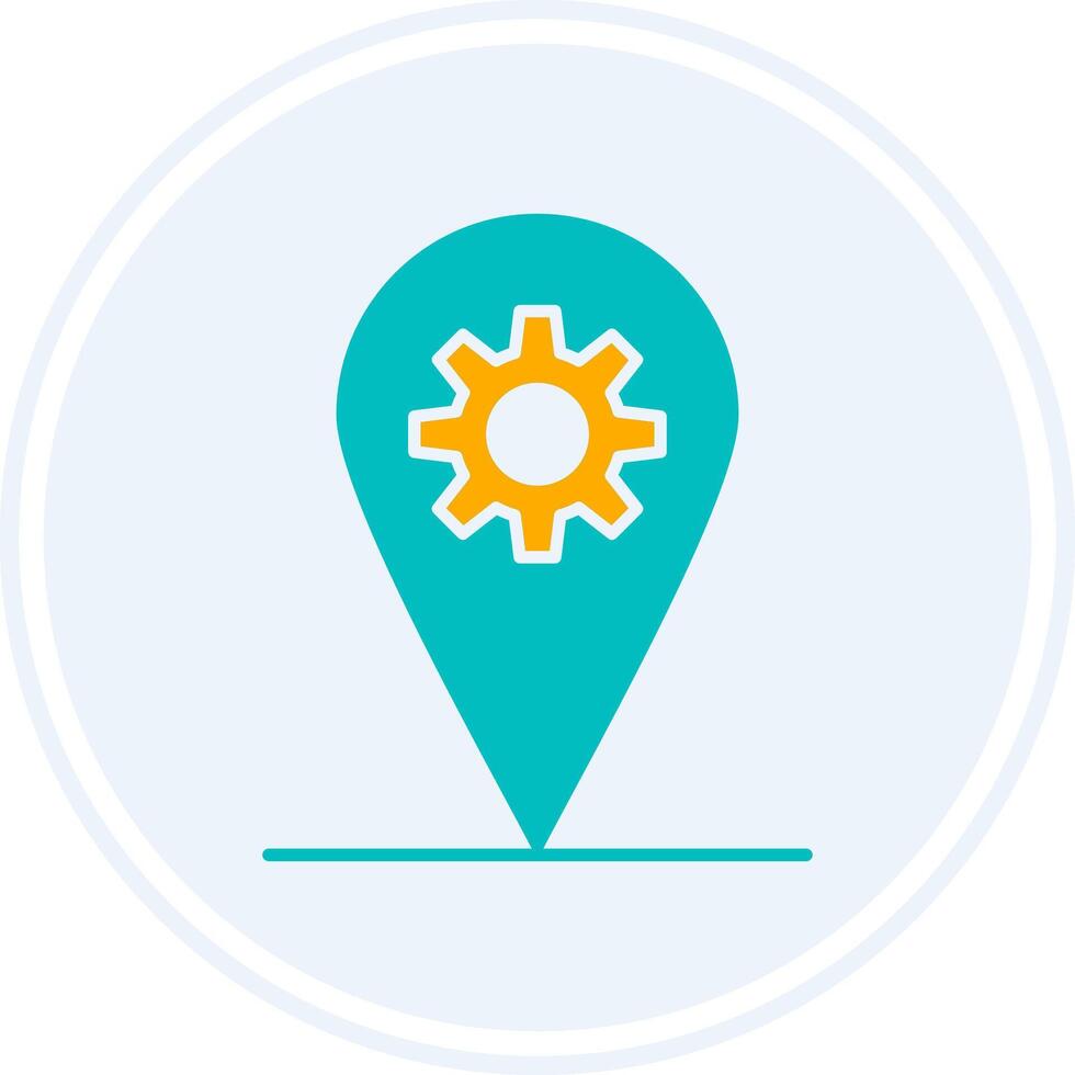 Localization Glyph Two Colour Circle Icon vector