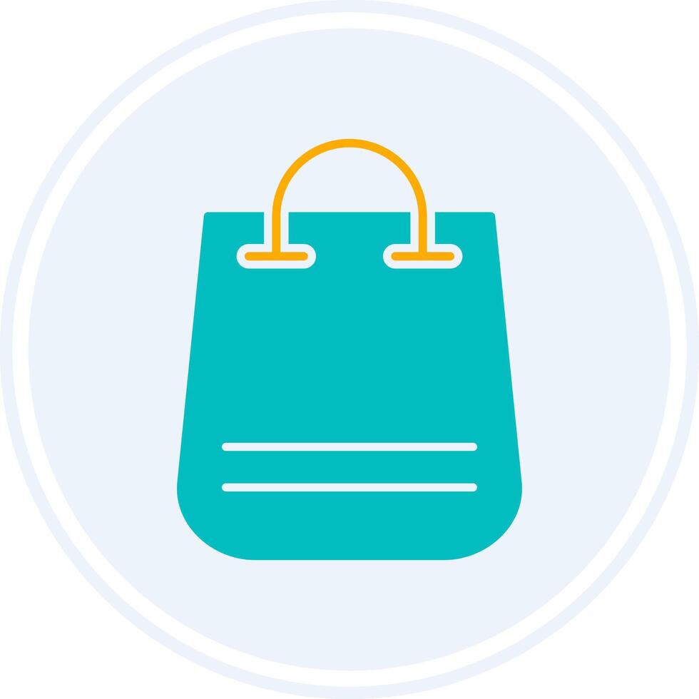 Shopping Bag Glyph Two Colour Circle Icon vector