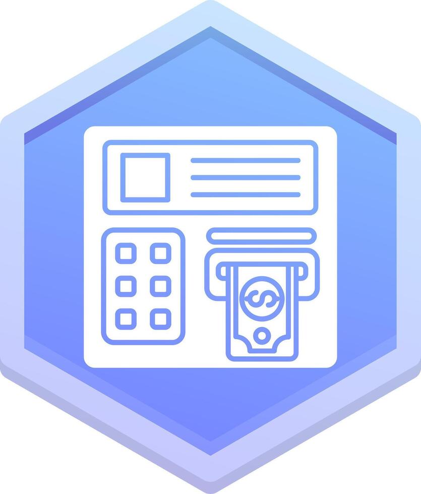 Atm machine Polygon Icon vector