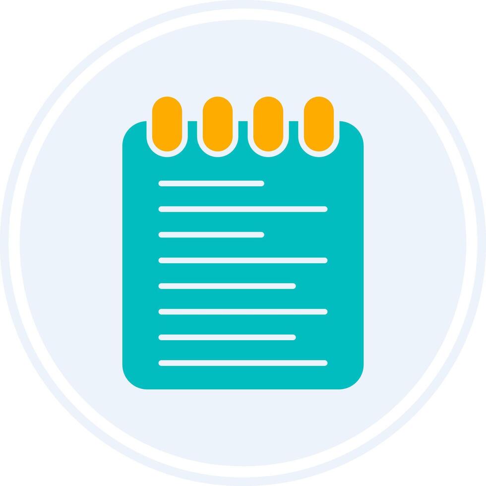 Note Pad Glyph Two Colour Circle Icon vector