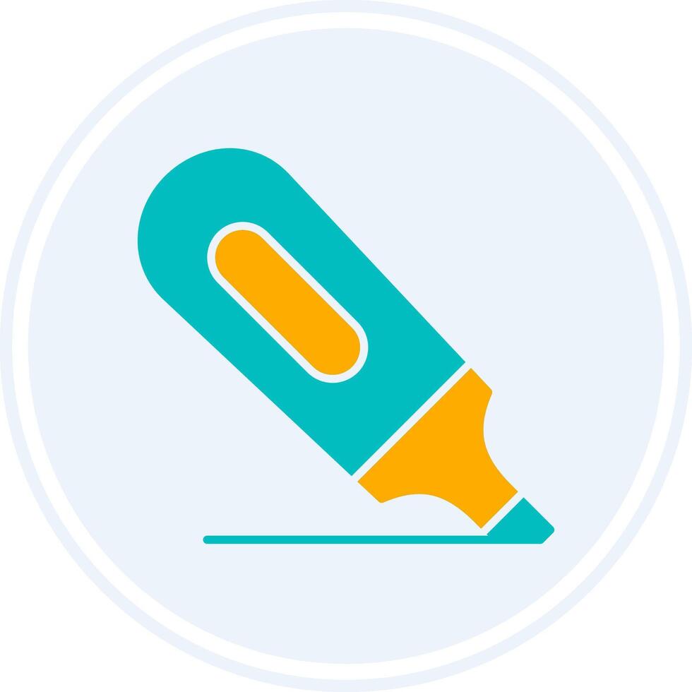 Highlighter Glyph Two Colour Circle Icon vector