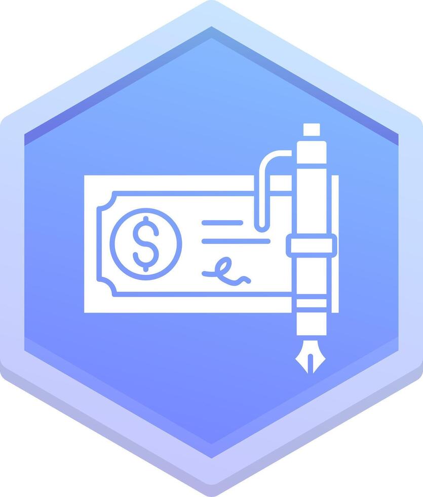 Bank check Polygon Icon vector