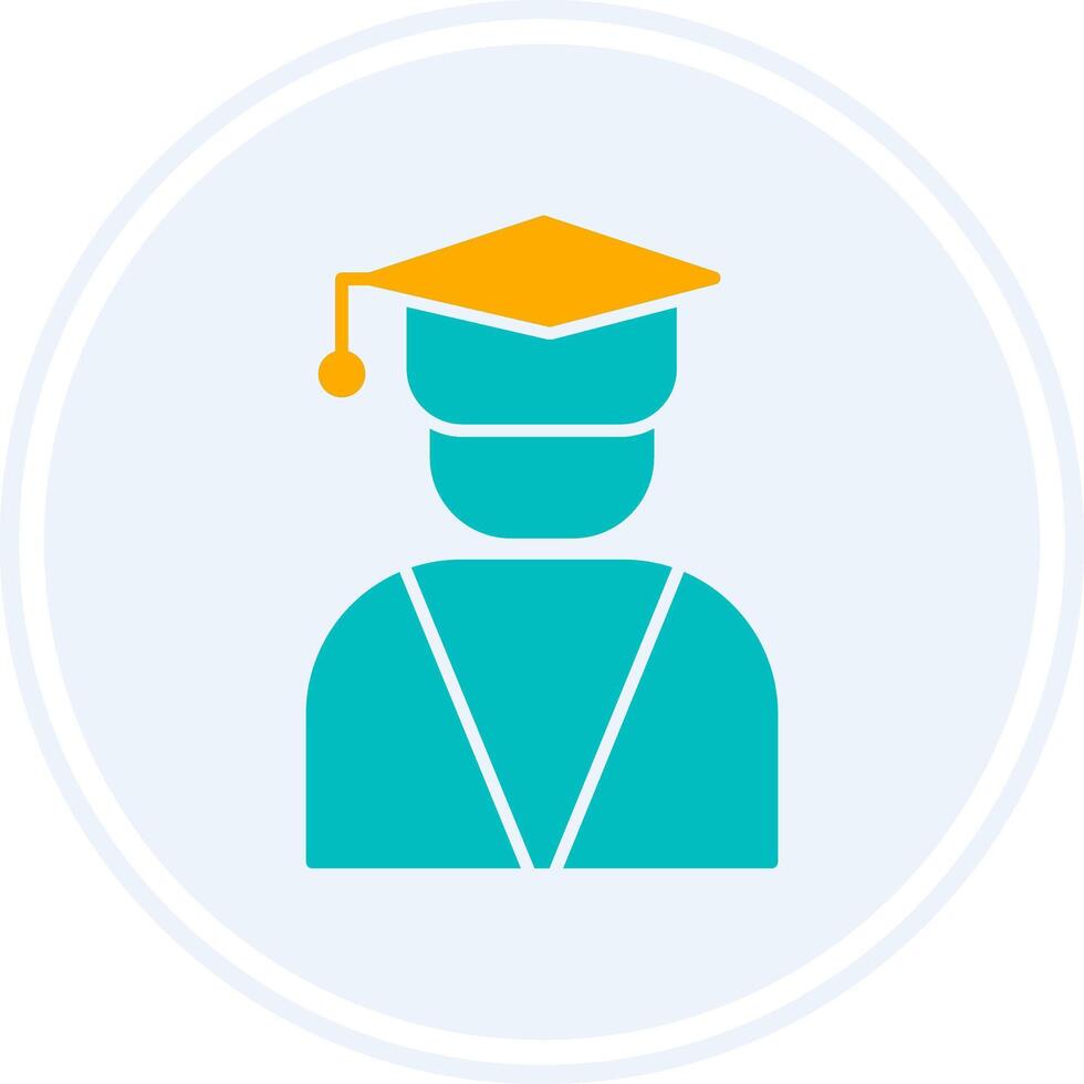 Graduate Glyph Two Colour Circle Icon vector