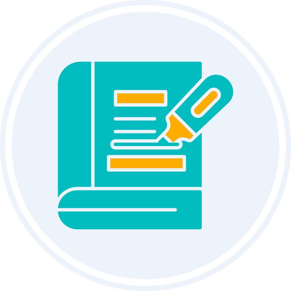 Highlighter Glyph Two Colour Circle Icon vector