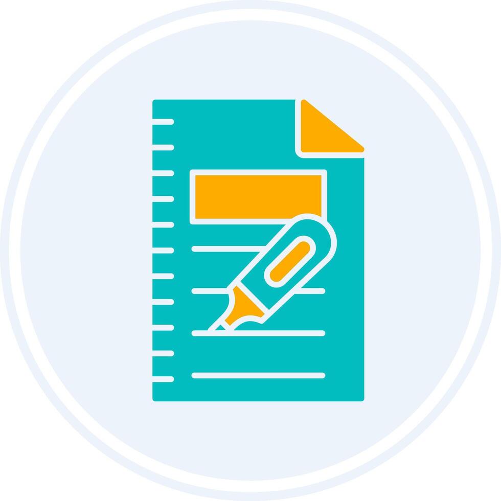 Highlighter Glyph Two Colour Circle Icon vector