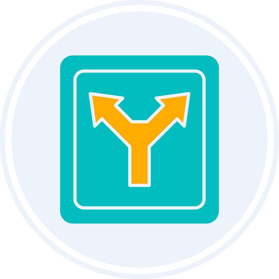 Diverge Glyph Two Colour Circle Icon vector
