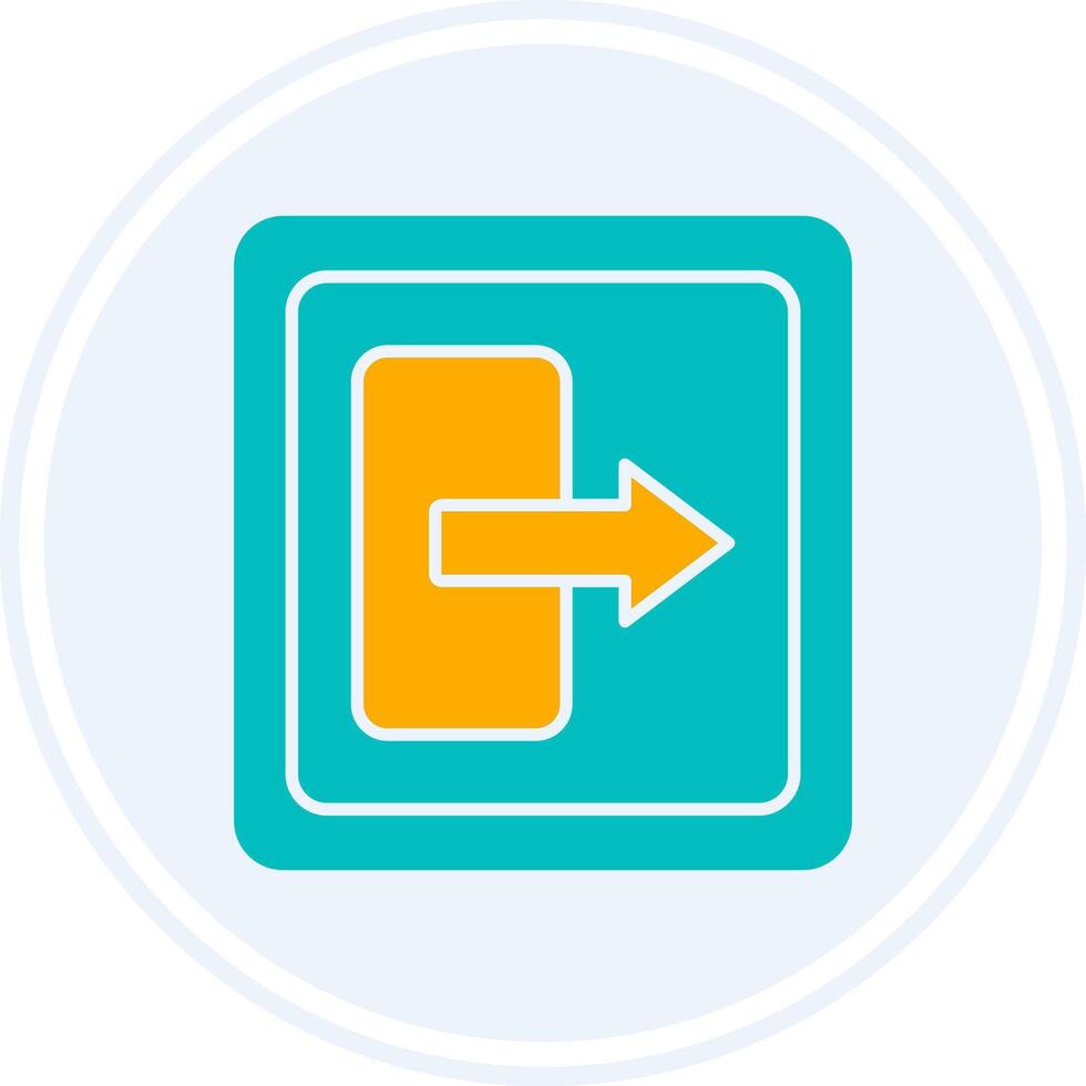 Log Out Glyph Two Colour Circle Icon vector