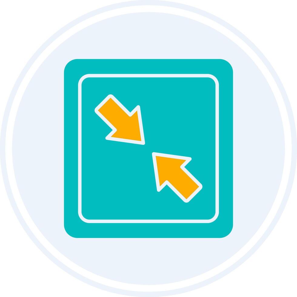 Shrink Glyph Two Colour Circle Icon vector