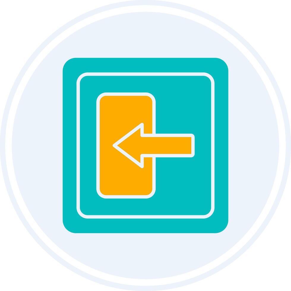 Log In Glyph Two Colour Circle Icon vector