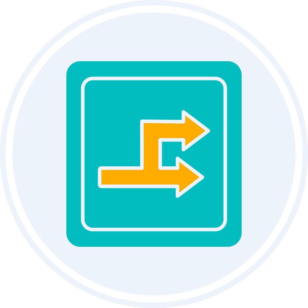 Bidirectional Glyph Two Colour Circle Icon vector
