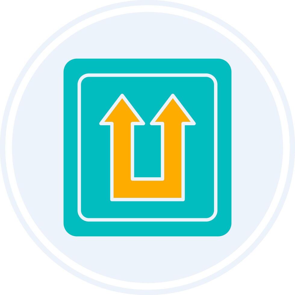 Two Arrows Glyph Two Colour Circle Icon vector