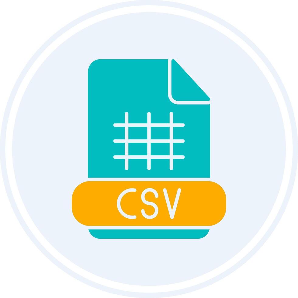 Csv Glyph Two Colour Circle Icon vector