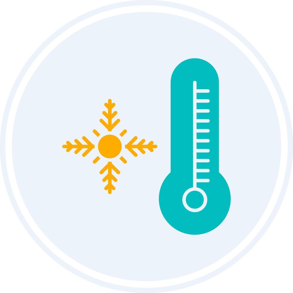 Snowflake Glyph Two Colour Circle Icon vector