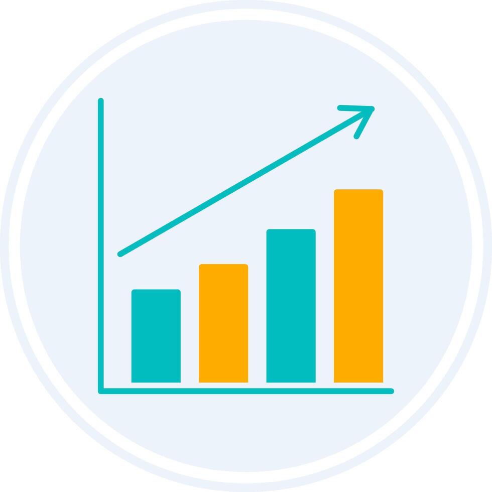 Bar Chart Glyph Two Colour Circle Icon vector