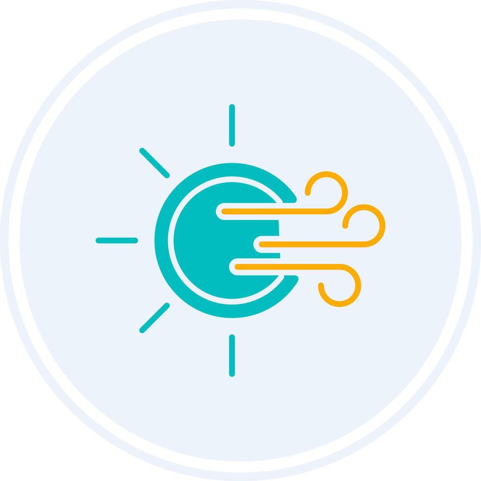 Windy Glyph Two Colour Circle Icon vector