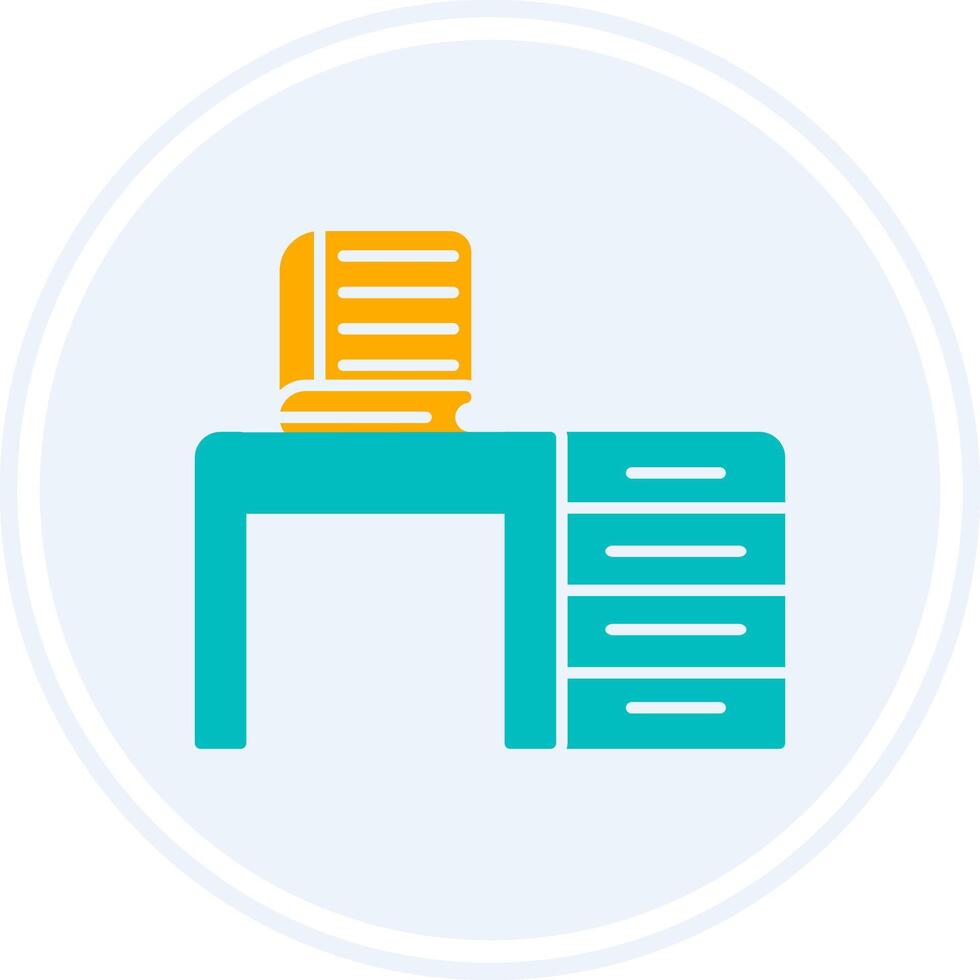 Table Glyph Two Colour Circle Icon vector