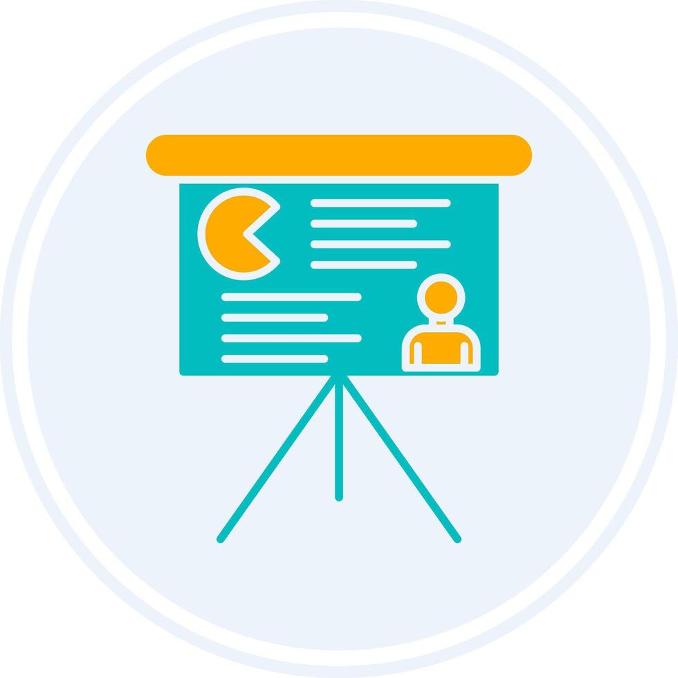 Presentation Glyph Two Colour Circle Icon vector