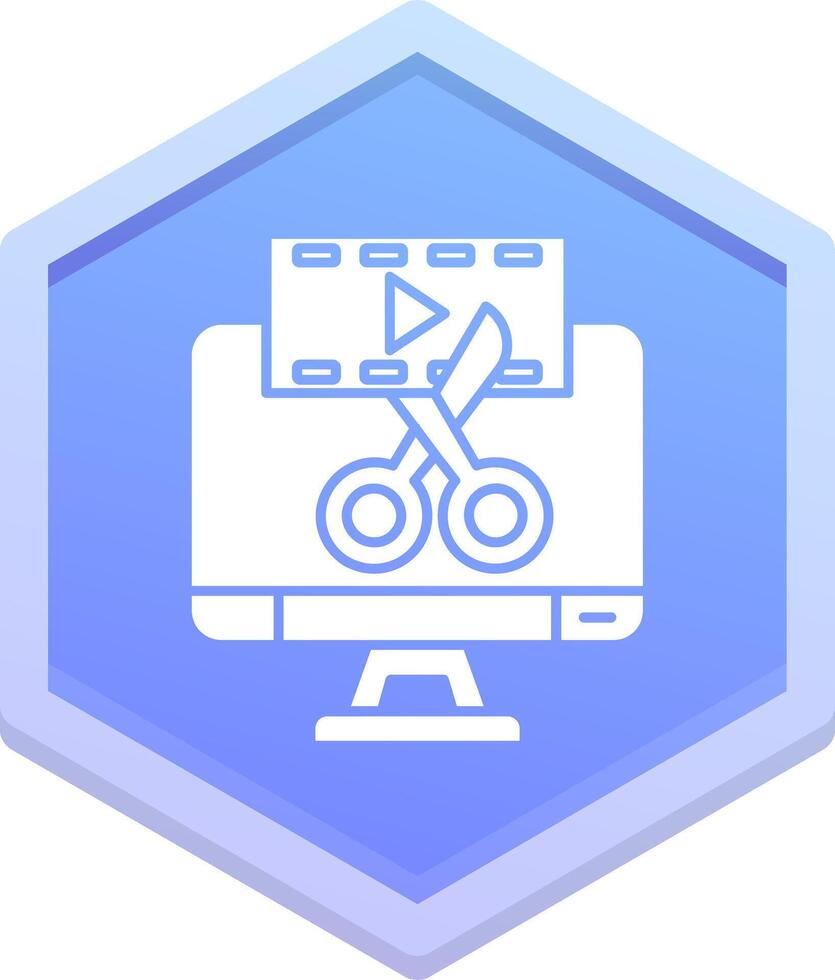 Video editor Polygon Icon vector