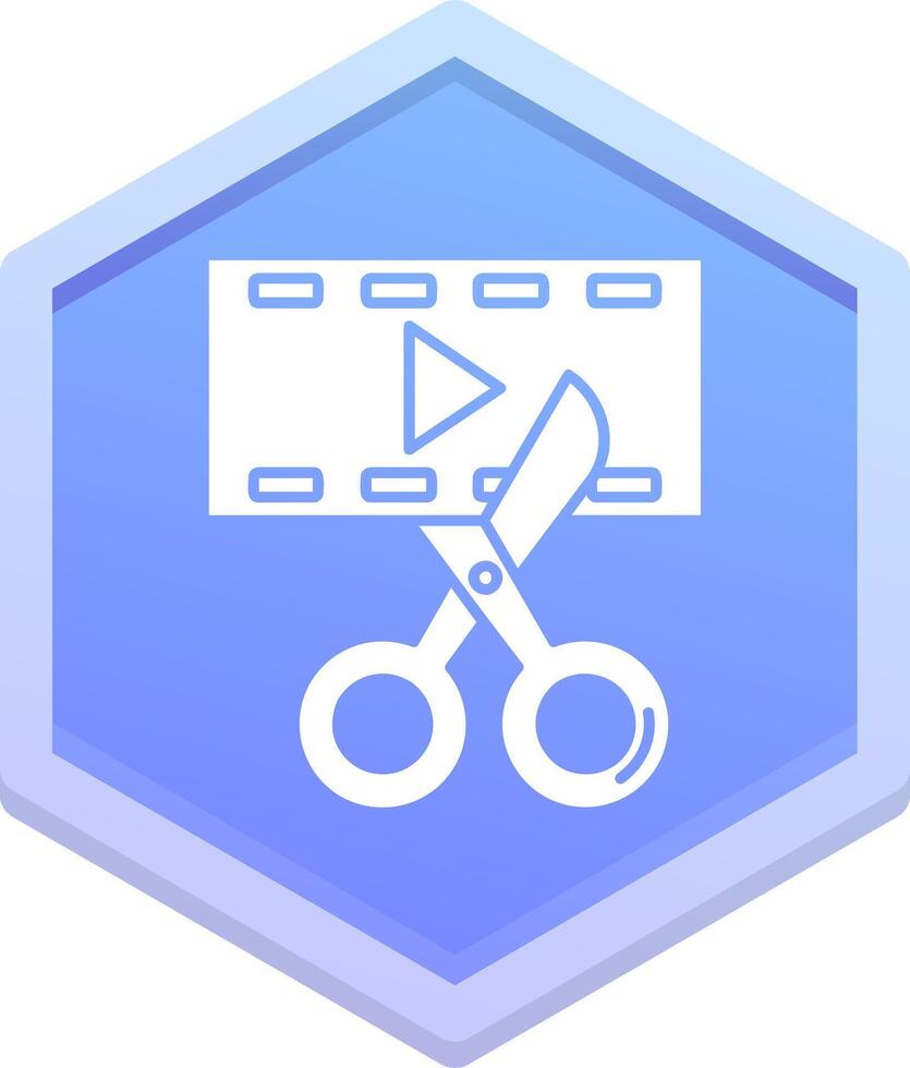 Video editor Polygon Icon vector