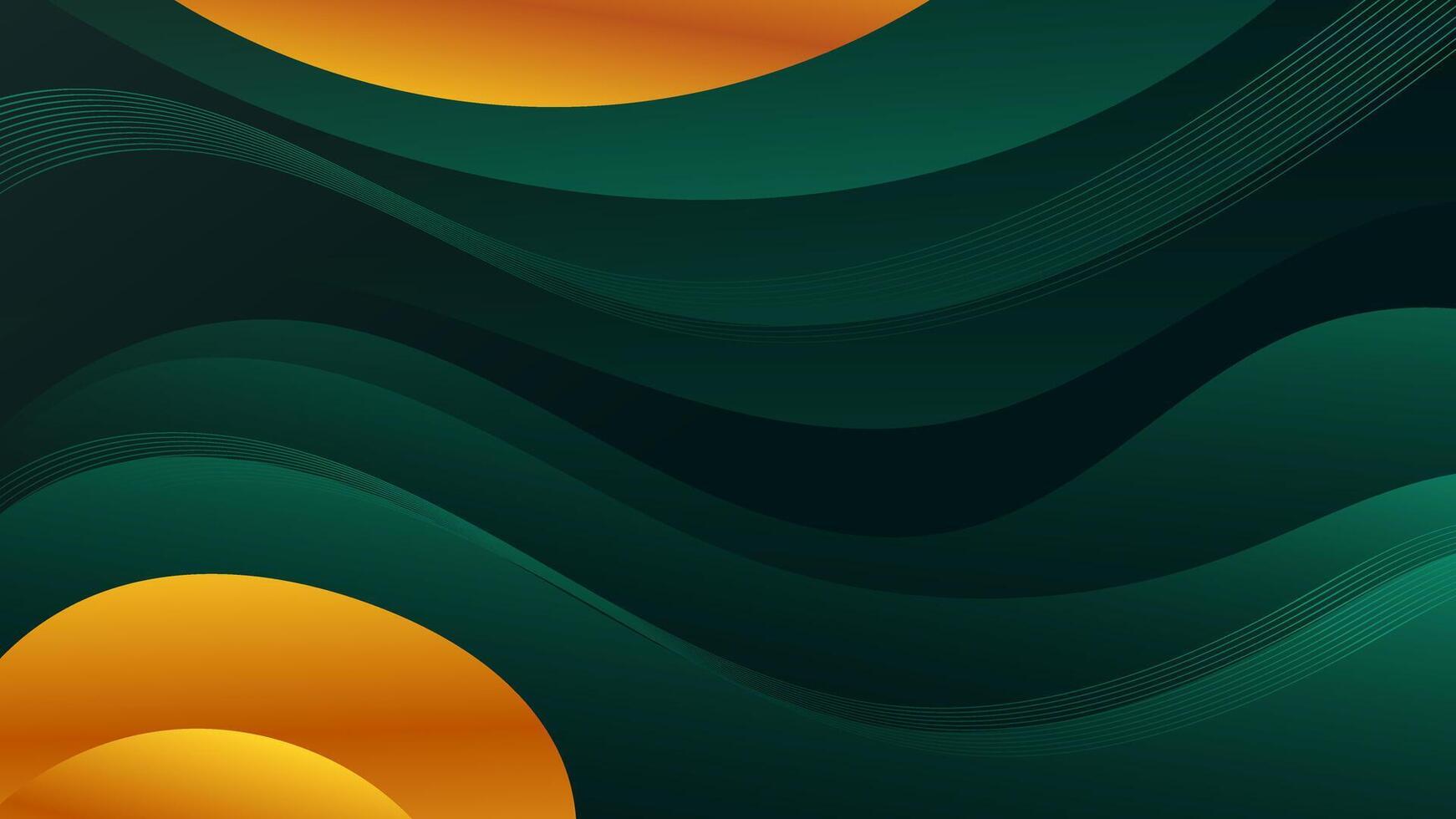 Abstract green luxury Background with Wavy Shapes. flowing and curvy shapes. This asset is suitable for website backgrounds, flyers, posters, and digital art projects. vector