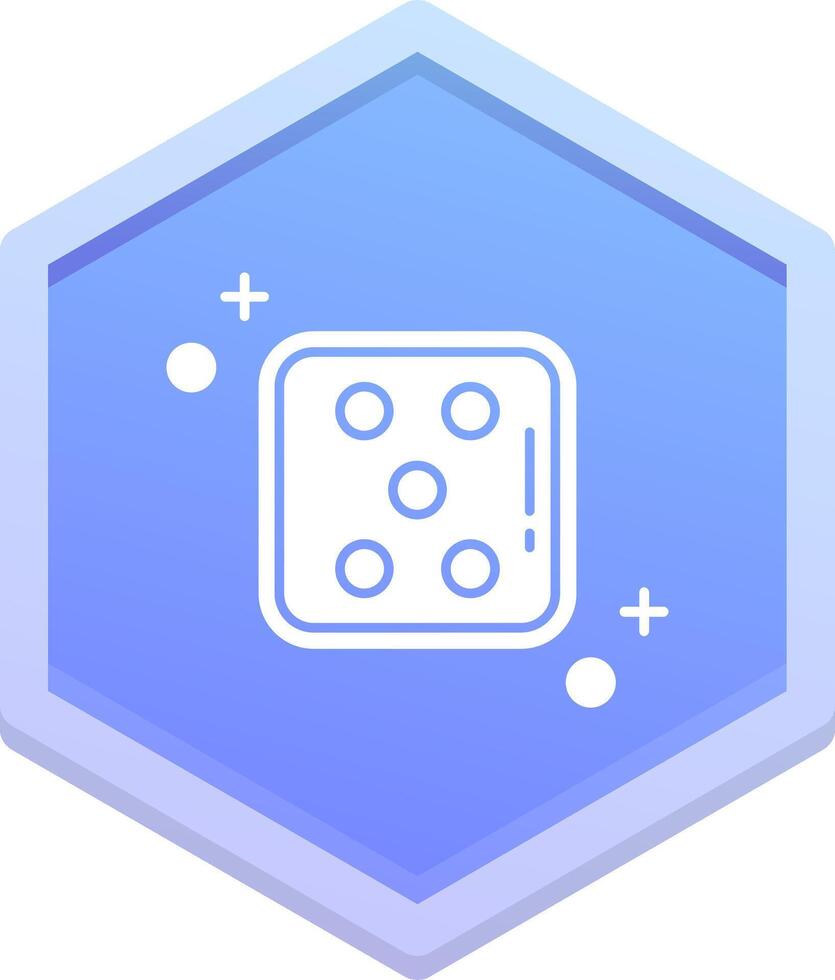 Dice five Polygon Icon vector