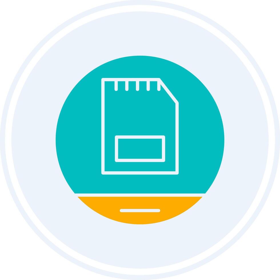 Memory Card Glyph Two Colour Circle Icon vector