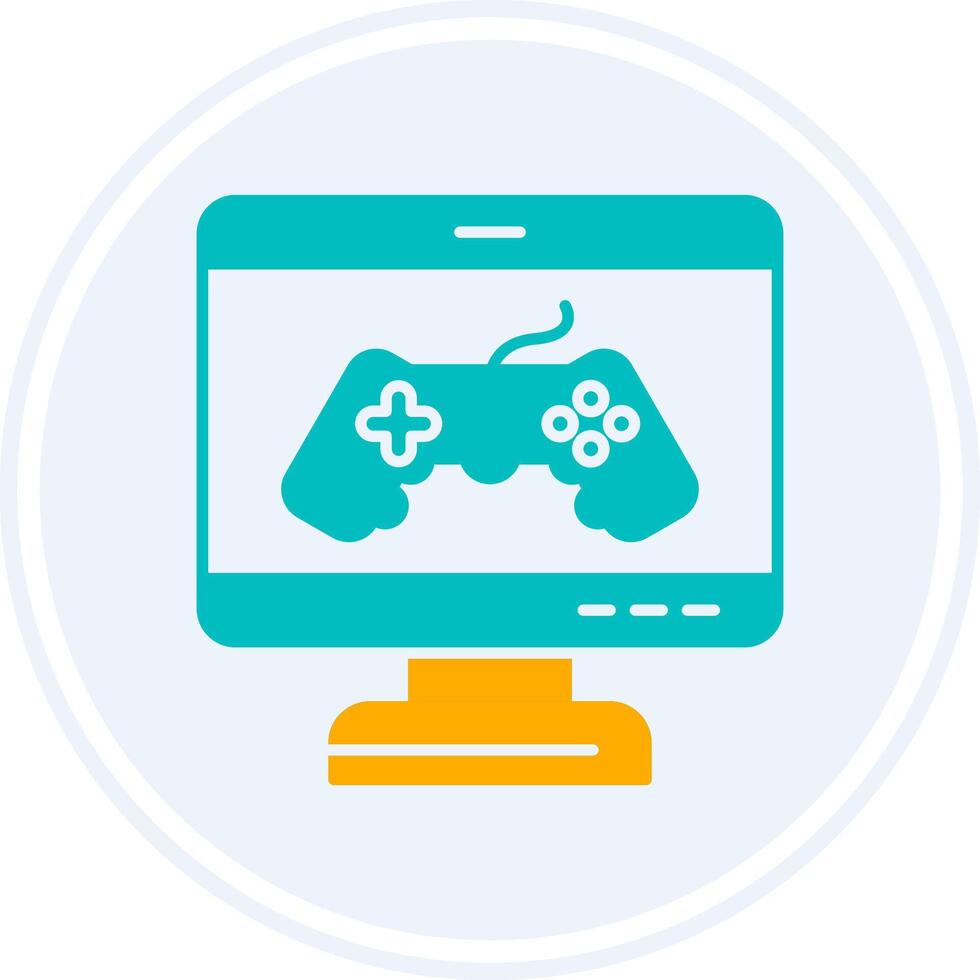 Game Glyph Two Colour Circle Icon vector