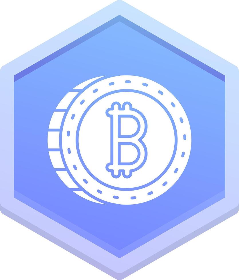 Bitcoin Polygon Icon vector
