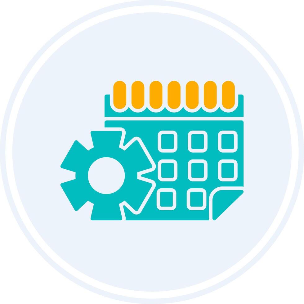 Calendar Glyph Two Colour Circle Icon vector