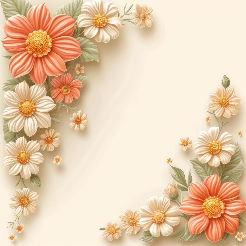 AI generated Daisy Floral Corner Decoration photo