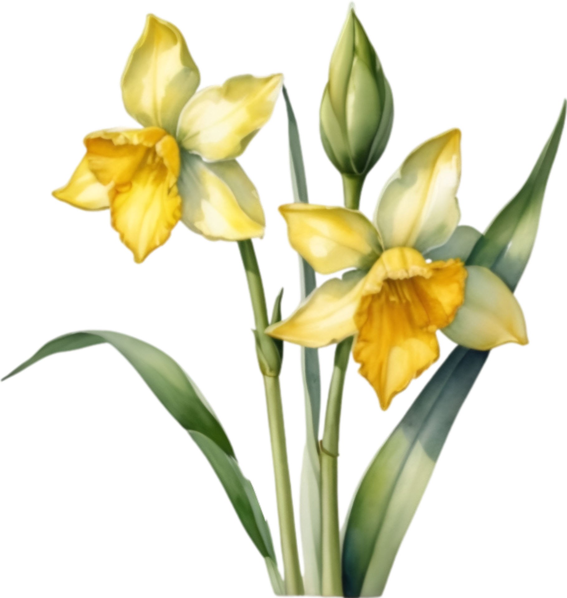 AI generated Watercolor painting of a Jonquil flower. 38508686 PNG