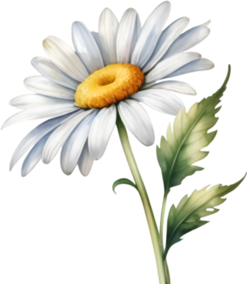 AI generated Watercolor painting of a Daisy flower. png