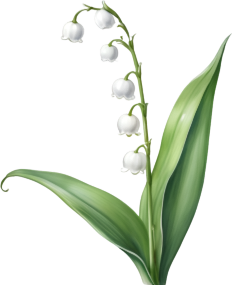 AI generated Watercolor painting of a lily of the valley flower. png