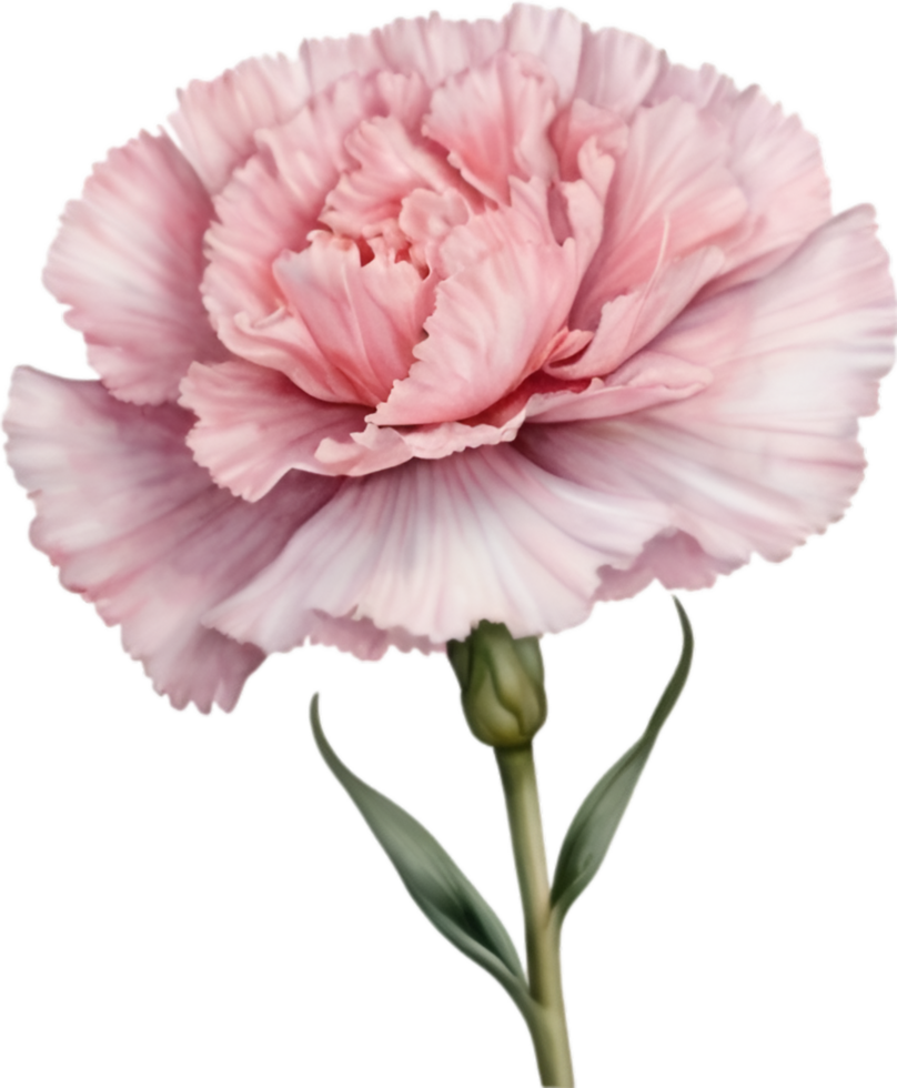 AI generated Watercolor painting of a Carnation flower. png