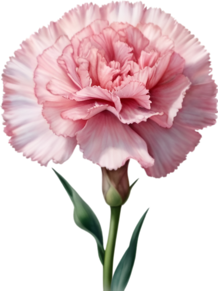 AI generated Watercolor painting of a Carnation flower. png
